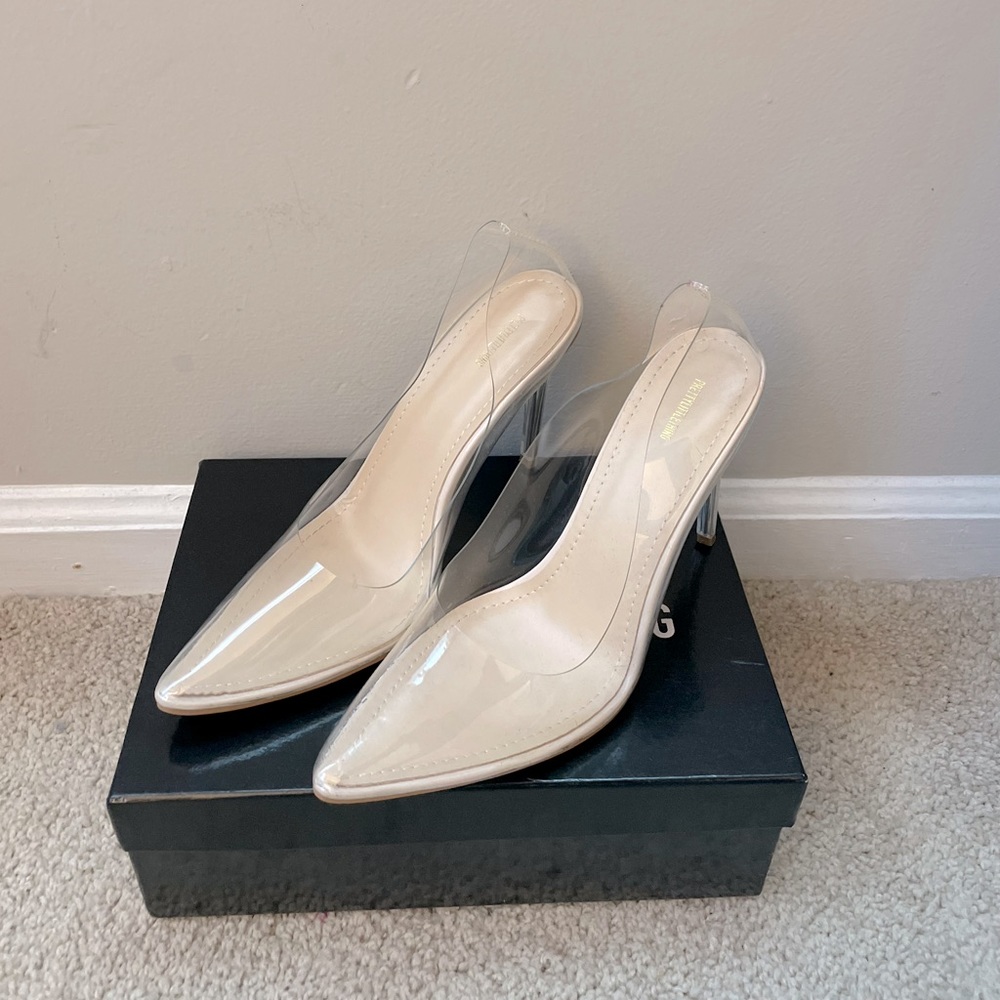 Pretty Little Thing Size 8 Perspex Heels